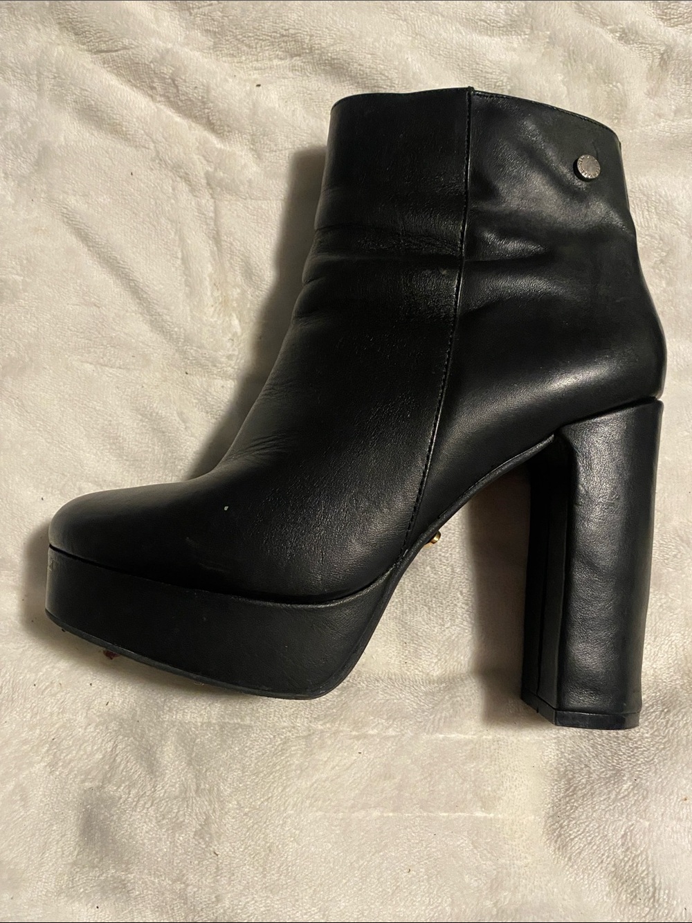 Women's  90’s Black Platform Block Heel Ankle Boots